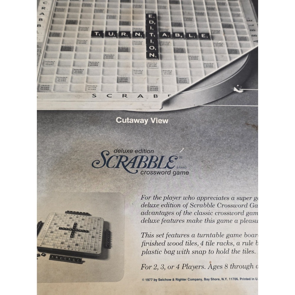 Scrabble Deluxe Edition Turntable Vintage 1977 Complete - Picture 15 of 16